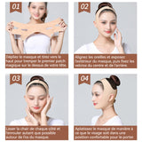 Masque Lifting Visage eten Forme de V Double Effet Liftant et Amincissant pour un VisageAmincissantVisage Redessiné et JeuneBandage