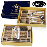 ouverts de table 84 pcs ménagère pour 12 personnes acier inoxydable ensemble de couverts comprend couteau fourchette cuillère