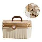 Boîte à pharmacie 3 niveaux grande trousse de premiers secours complète multifonctionnelle boîte de rangement avec couvercle brun
