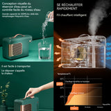 Radiateur soufflant 500w humidificateur d'air avec 450ml réservoir d'eau séparé éclairage d'ambiance et intermittent pulvérisation