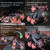 Voiture télécommandée 6wd avec 6 pneus 2,4ghz rotation 360 degrés avec télécommande voiture rc voiture télécommandée tout-terrain