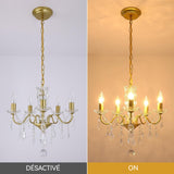Lustre en cristal 38x38x42cm perles de cristal rond lampe suspendue plafonnier luminaire eclairage Intérieur salon chambre à coucher