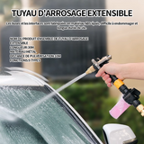 Tuyau d'arrosage extensible 30m Alliages tuyau magique flexible anti-fuite léger et facile à ranger tuyau arrosage extensible jaune