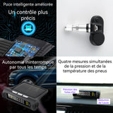 Surveillance de la pression des pneus solaire pour voiture TPMS écran couleur moniteur en temps réel de pression et de température