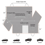 Housse de siège arrière de voiture pour animaux 135 x 47 cm Gris clair Housse de hamac imperméable pour siège arrière de voiture