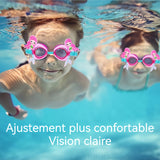 Lunettes de natation pour enfant 130g Étanche et réglable S'adapte à toutes les formes de visage De belles couleurs et formes