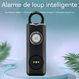 Alarme personnelle 130db noir Avec mousqueton Lumières et buzzers Portable Rechargeable durable Sirène de Sécurité Personnelle