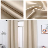 Rideaux Occultant Lot de 2 Rideaux Thermiques 140x225cm 2 Panneaux Rideaux Courts Isolant Anti Froid et Anti Bruit à Oeillets