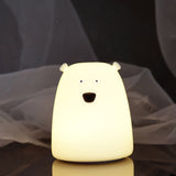 Veilleuse de bureau  Petit ours Protection des yeux contre la lumière douce   Lampe en silicone Convient pour la chambre à coucher