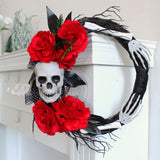 Couronne de crâne d'Halloween 35*35*10cm conception de crâne accessoires d'horreur Convient pour la décoration d'Halloween
