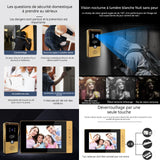 sonnette visuelle intelligente Écran de 7 pouces Avec fonction interphone temps réel Vision nocturne Haute définition sonnette