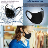Masque facial 12pcs 3D stéréoscopique noir coton glacé masque decoratif bibelot réutilisable respirant objet de decoration lavable