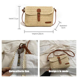 Sacoche 28x5x17cm paille à la mode et polyvalent printemps et été nouveau sac tissé voyage de plage sac à bandoulière personnalisé