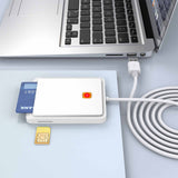Lecteur carte identité belge 2 en 1 pour carte SIM et carte puce plug and play lecteur de carte à puce pour windows apple linux
