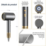 Sèche cheveux 2200W 3 niveaux de vitesse du vent 2 réglages de température Contrôle intelligent de la température constante NTC
