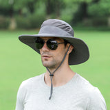 Chapeau de soleil  Casquette de pêche solaire à séchage rapide pour l'été en plein air chapeau de soleil homme large bord
