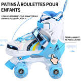 Roller enfant 33-37 pointure protection roller enfant patins à roulettes LED pour enfants et adolescents, idéal pour les débutants