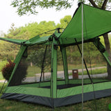 Tente de camping en plein air, double couche anti-tempête, respirante, protection solaire pour plusieurs personnes, automatique