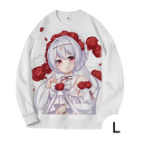 Manches courtes code L t-shirt à manches longues à imprimé périphérique de style anime automne et hiver otaku t-shirt décontracté