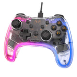 Manette de jeu 152x115x58mm manette de jeu filaire avec interrupteur lumineux coloré RGB vibration à double moteur contrôleur de jeu