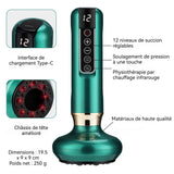Masseur 12 niveaux de chauffage infrarouge 8W Masseur électrique Soulage les muscles et détend la peau Masseur portatif vert