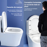 Abattant WC 42x33.5cm Matériau PP  Accessoires pour toilettes  Renforts anti-casse Couvercle à fermeture lente et silencieuse