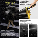 Parapluie automatique 122x96cm 8 baleines avec bandes réfléchissantes pour les jours ensoleillés et pluvieux léger et coupe-vent