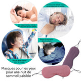 Masque pour les yeux 22x10cm 2PCS voyage masque de sommeil respirant bloquant la lumière soie glacée double usage chaud et froid