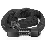 Chaîne de verrouillage pour vélo 120CM Serrure à combinaison pour moto Verrouillage de porte réinitialisable à 5 chiffres Noir
