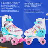 Patins à roulettes ‎S 31-34 4 Taille Réglable avec 8 Roues Lumineuses débutants pour Roller Enfant Fille et Garçons Roller Enfant
