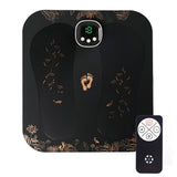 Masseur intelligent 32 x 29 cm Matériau en cuir PU 8 modes 18 niveaux d'intensité Relaxation profonde Télécommande Masseur de Pied