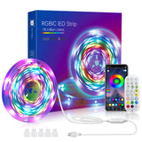 Bande lumineuse en silicone  2m 28 lumières  Bouton de télécommande  Prise en charge de la télécommande APP Jeu de bandes lumineuses