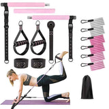 Barre de pilates avec 6 bandes de résistance églable barre de pilates portable pour l'étirement pour le yoga l'étirement sculpture