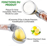 Pomme de douche pressurisée 3pcs douches aromatiques purifiantes à la vitamine C Raccordement standard Aromathérapie Ion négatif