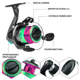 anne à péche 1.8m canne à peche telescopique ensemble canne à peche et moulinet ensemble de cannes à leurres sport peche vert