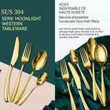 ouverts de table ensemble de 24 pièces coffret cadeau vaisselle en inox couteau fourchette et cuillère vaisselle cadeau de noël