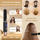 Brosse lissante pour cheveux sans fil 40w 5000mAh portable avec base chargement typec 3 réglages de température lisseur cheveux