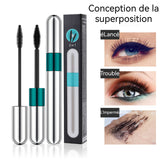 Mascara 2 en 1 mascara fibre de soie 4D volume imperméable noir silk fiber volume mascara cosmétiques imperméables anti-bavure