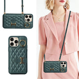Étui à fermeture éclair pour téléphone  Iphone13 pro max  avec cordons longs et courts  Fentes pour cartes multiples  Porte-bagues