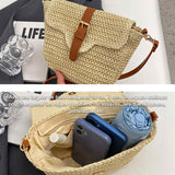 Sacoche 24x7x19cm paille à la mode et polyvalent printemps et été nouveau sac tissé voyage de plage sac à bandoulière personnalisé