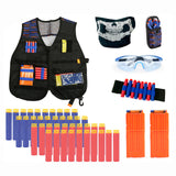 Gilet tactique 2 chargeurs de 12 coups avec 40 balles molles Pack de balles molles grande capacité Adapté aux combats intenses