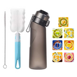 Bouteille d'eau 650ml air bouteille aromatisée avec 7 pods parfums avec paille et brosse de nettoyage gourde sport réutilisable