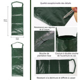 Sac de plantation 8 trous 25x60cm sac de plantation suspendu plastique imperméable sac de croissance sac de semis vert foncé