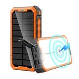 Batterie externe 20000mah 5w chargeur solaire portable chargement sans fil avec 4 usb sorties et 2 entrée avec lumière de camping