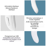 Masseur pour biceps et cervicales 15 cm Minuterie intelligente de 15 minutes 4 modes Chargement USB Compresseur chaud Masseur de Cou