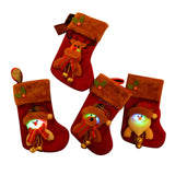 Sacs à bonbons pour bas de Noël  14*21cm 4pcs   Avec lumière LED  Sacs de cadeaux de Noël   Convient pour la décoration de Noël
