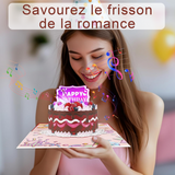 Cartes de vœux 16x21cm carte 3D gâteau d'anniversaire 3D avec lumières et musique enveloppe et carte cadeau cadeau idéal rouge