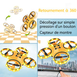 Jouet Volant 2.4ghz remote control 360 degree flip gesture sensor hoverable colourful light watch control  Mini drone pour enfants