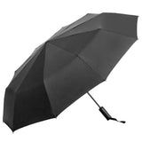 Parapluie automatique 74x120cm 10 baleines facile à transporter parapluie pliant en vinyle noir protection pluie et soleil