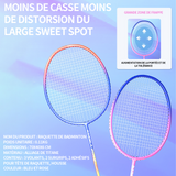 Raquette de badminton 110g poids individuel 77x40x6cm livré avec 3 balles de badminton raquette de badminton pour sports plein air